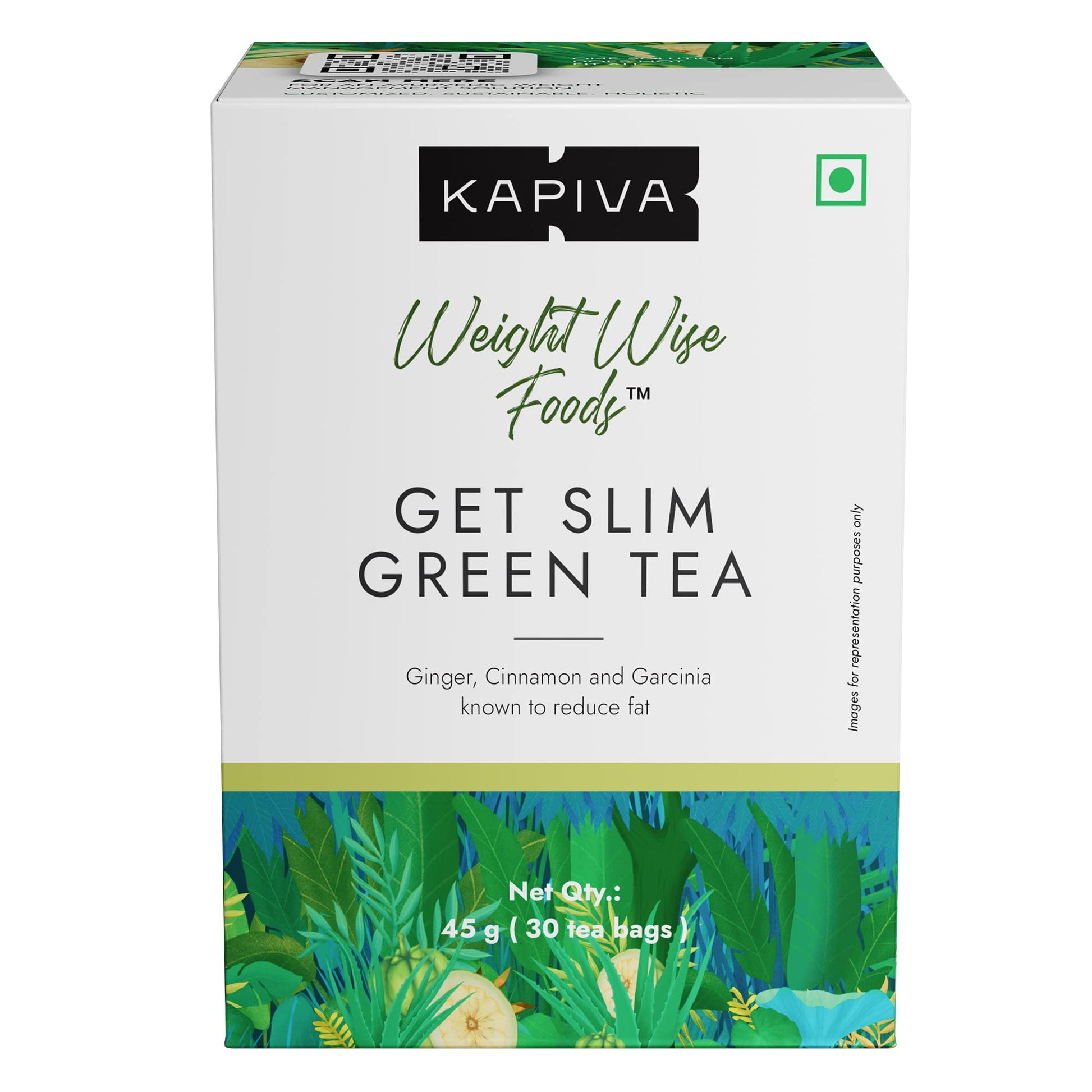 Kapiva Get Slim Tea (45Gms) | Lemongrass Flavored + Natural Metabolism Booster For Healthy