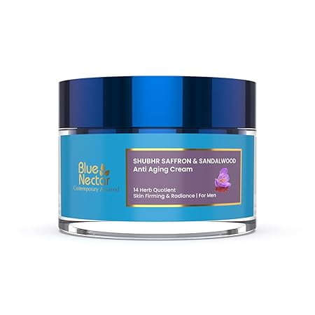 Blue Nectar Men Face Cream Natural Skin Brightening Cream Anti Aging Cream for Men with Sa