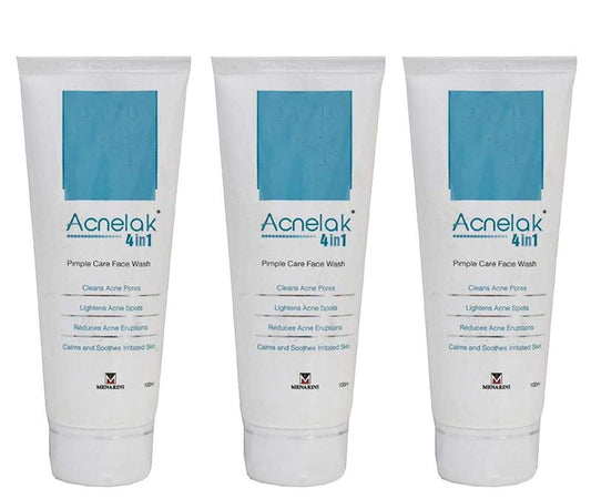 ACNELAK FaceWash Life Line Medicos Acnelak 4 In 1 Pimple Care FaceWash, 100ml (Pack Of 3)