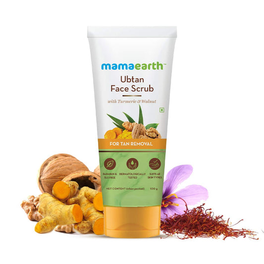 Mamaearth Ubtan Face Scrub with Turmeric & Walnut for Tan Removal - 100g