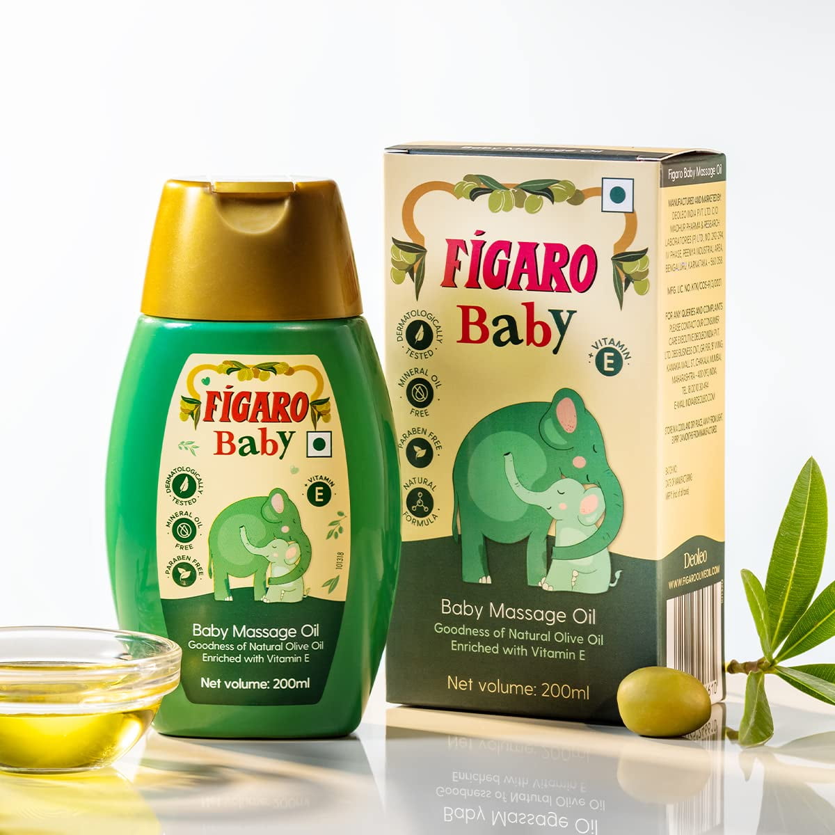 Figaro Baby Massage Oil With Goodness Of Natural Olive Oil Enriched With Vitamin E, 200 Ml