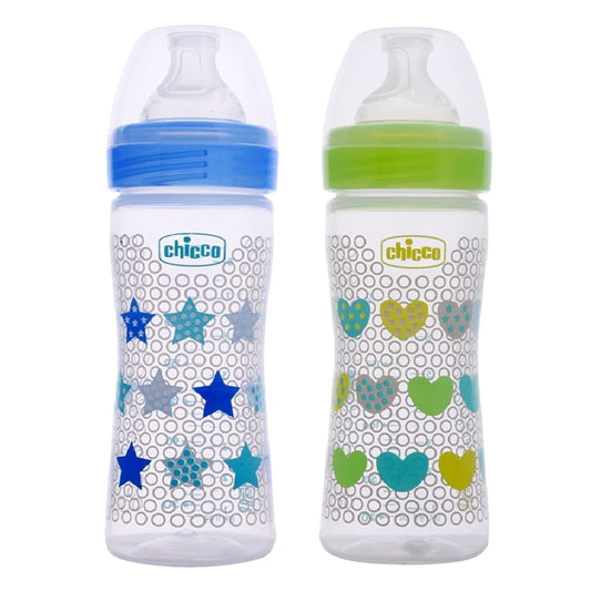 Chicco Well-Being Bipack 250 ml Feeding Bottle, Advanced Anti-Colic System, BPA Free, Hygi