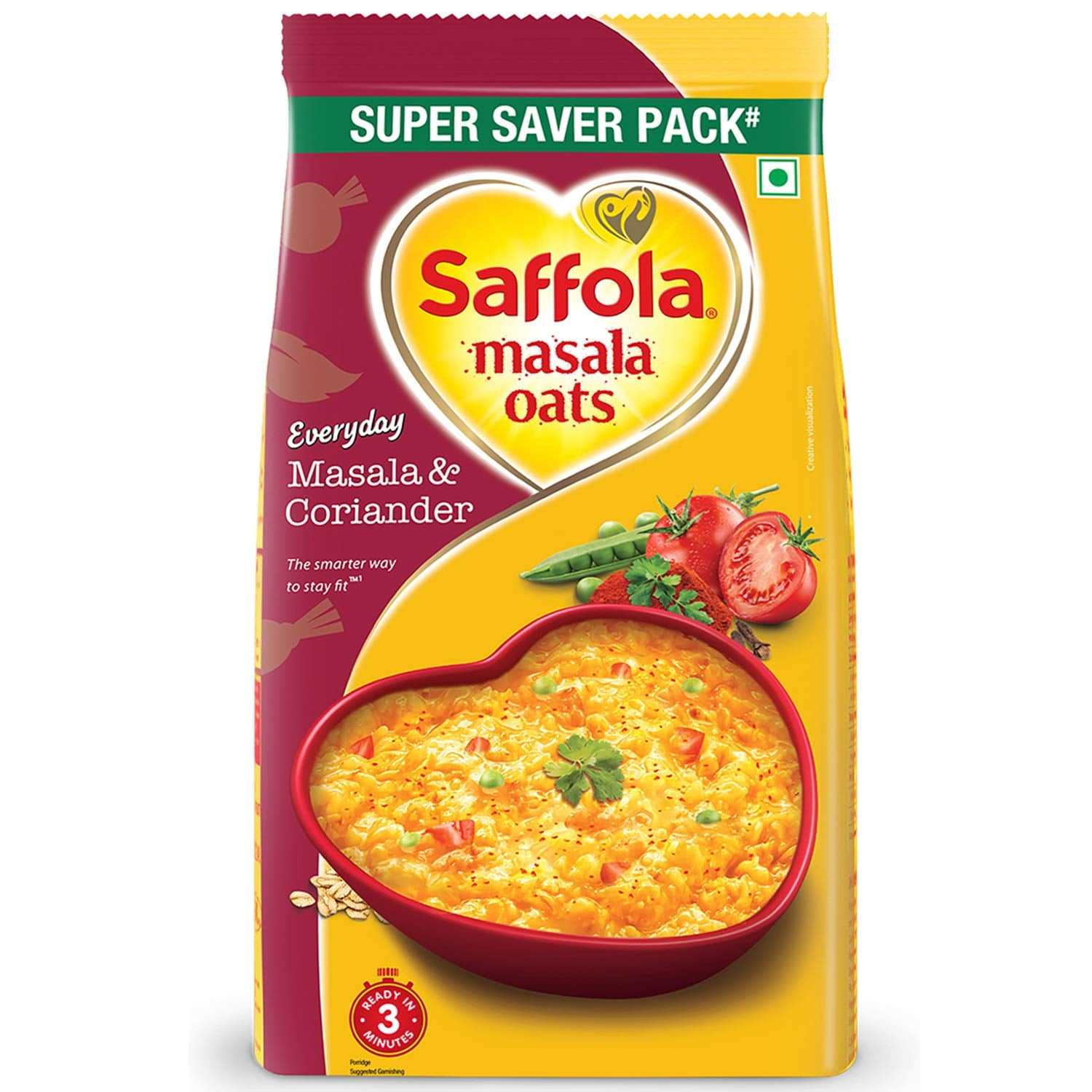 Saffola Oats Masala & Coriander , 500 Grams (17.64 Oz)