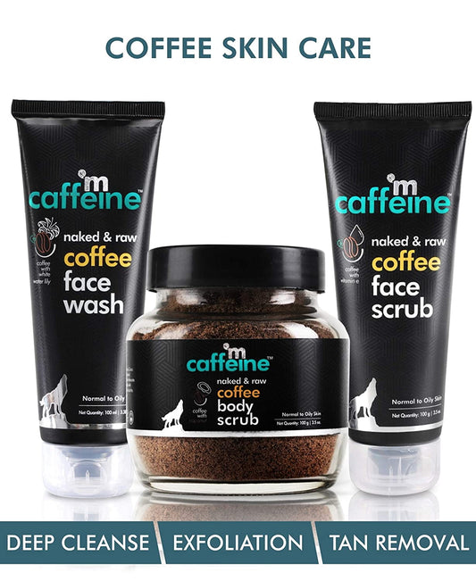 mCaffeine Complete Coffee SkinCare Combo FaceWash(100ml),Body scrub(100gm),face scrub(100g