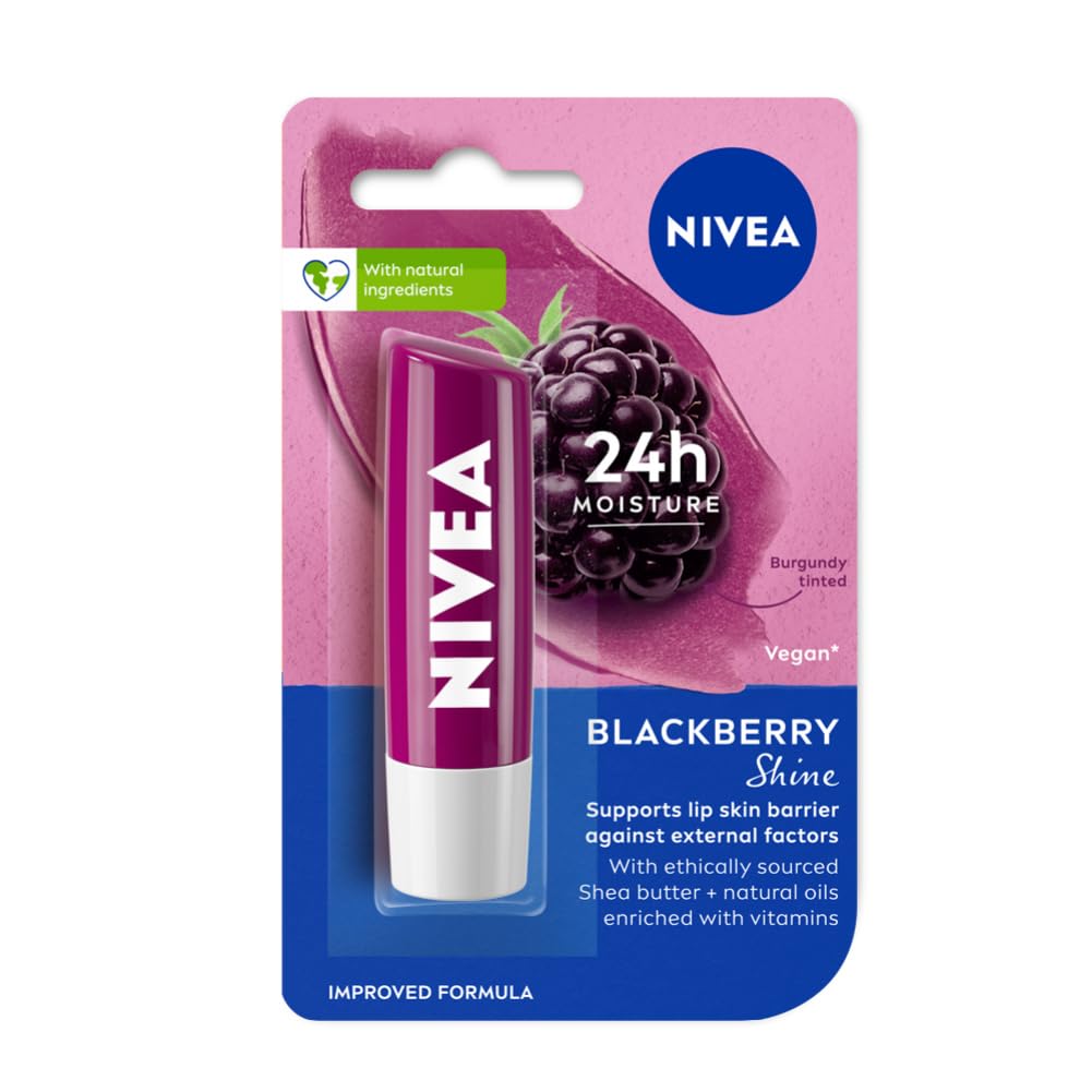 NIVEA LipBalm, Fruity Berry Shine, 4.8g