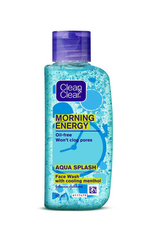 Clean & Clear Morning Energy Aqua Splash FaceWash, Blue, 50 ml