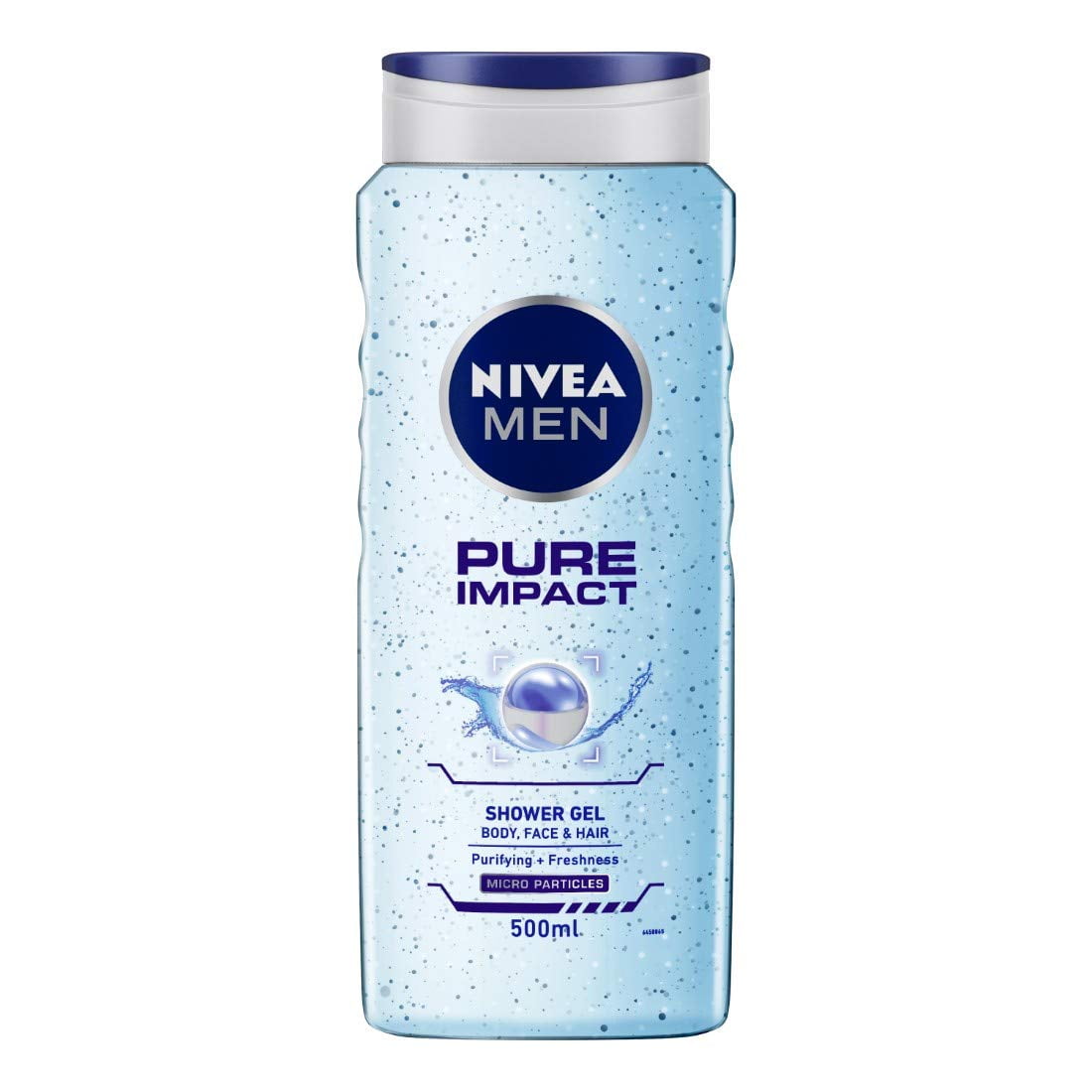 NIVEA MEN Hair, Face & BodyWash, Pure Impact Shower Gel, 500ml