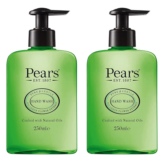 Pears Pure & Gentle with Lemon Flower Extracts Hand Wash | 98% Pure Glycerin Soap and Moisturizing Liquid Hand Soap for Dry Hands with Lemon Flower Extract |