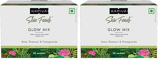 Kapiva Skin Foods Glow Mix (60 Sachets) | Ayurvedic Skin Supplement, Collagen Powder | Skincare for Glowing & Healthy Skin - Super Saver