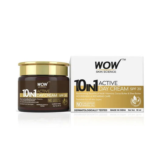 Wow Skin Science 10 in 1 Active Day Cream No Parabens & Mineral Oil Day Cream, 50ml