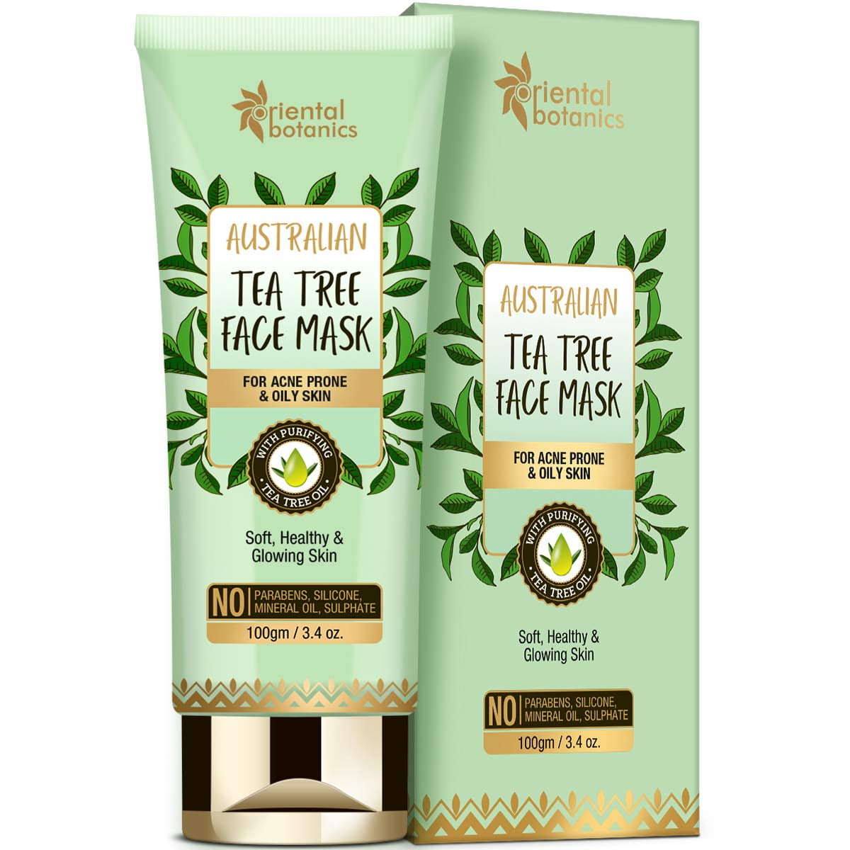 Oriental Botanics Australian Tea Tree FaceMask 100gm| For Soft, Healthy Skin, No SLS and P