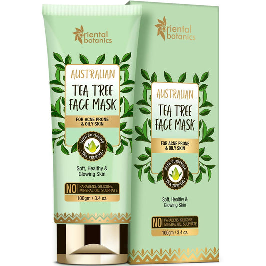 Oriental Botanics Australian Tea Tree FaceMask 100gm| For Soft, Healthy Skin, No SLS and P