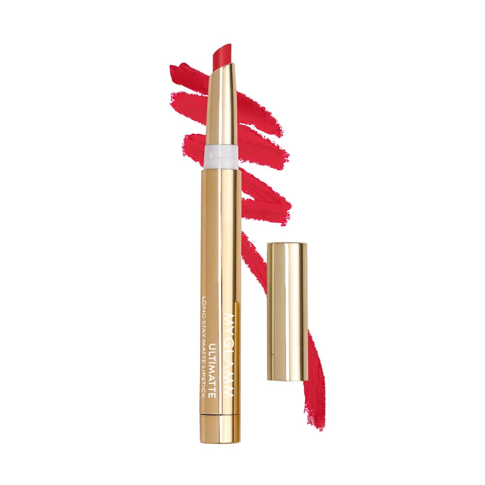 MyGlamm Ultimatte Long Stay Matte Lipstick - Bombshell (Red) | Long Lasting Lipsticks for
