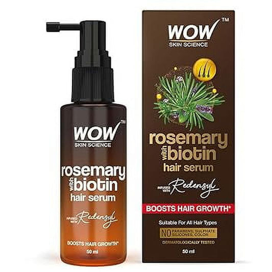 WOW Skin Science Rosemary & Biotin Hair Serum | Strengthens Weak Hair | Adds Volume | Revi