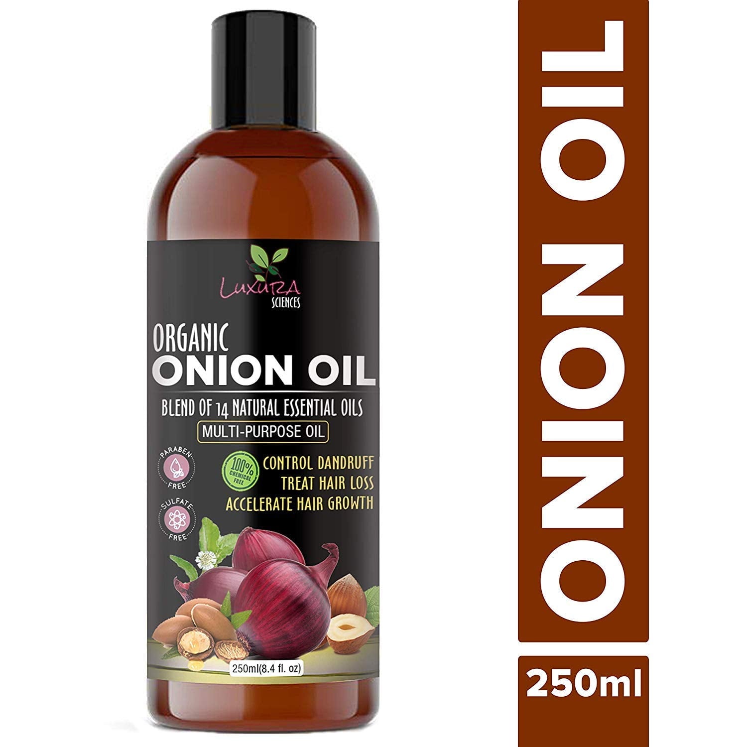 Luxura Sciences Onion HairOil 250 ml with 14 Essential Oils