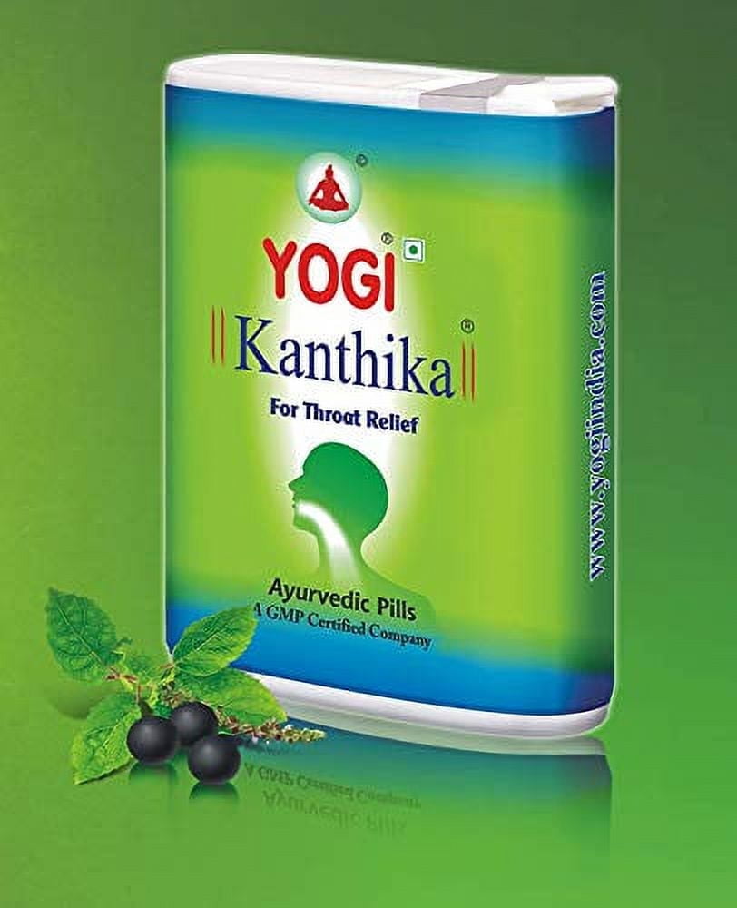 Yogi Kanthika Ayurvedic and Herbal Pills Cough Suppressant, Mint Lozenges Throat Drops For