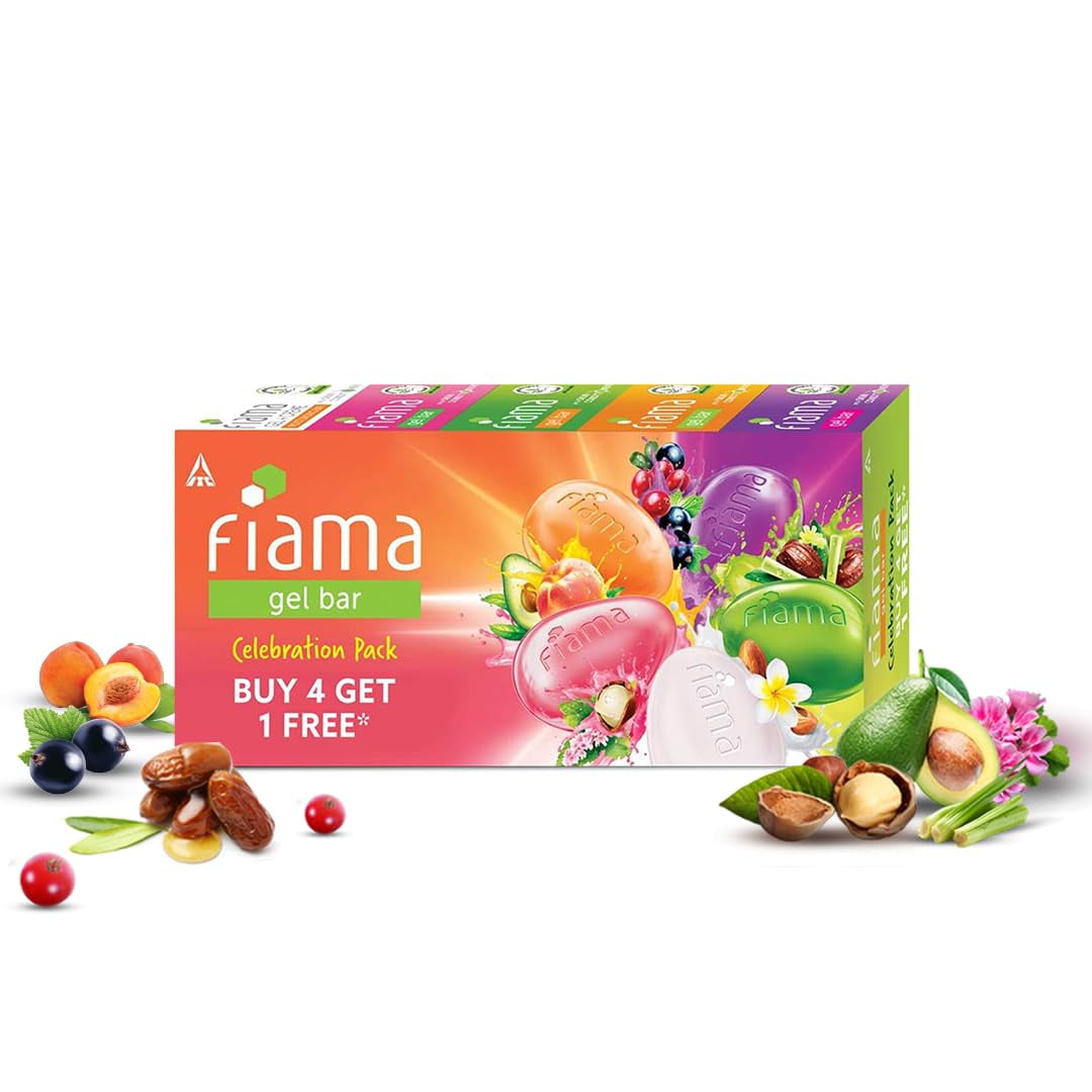 Fiama Gel Bar Celebration Pack with 5 unique Gel Bars, with skin conditioners for moisturi