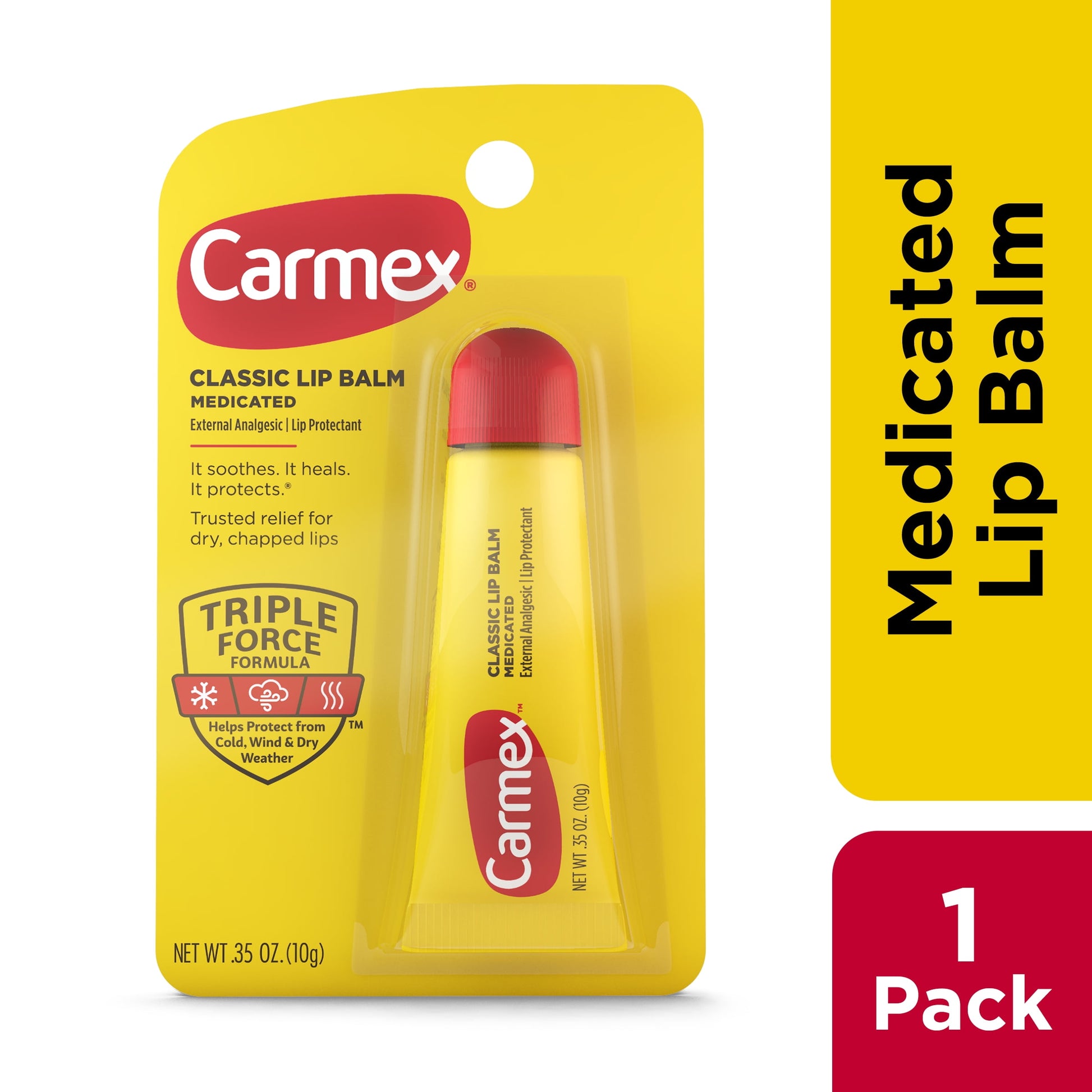 Carmex Classic Moisturizing Medicated LipBalm, 0.35 Ounce Tube