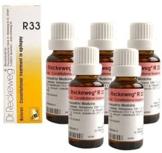 5 Pack X Dr.Reckeweg-Germany R33- Epilepsy Drops (Constitutional Treatment in Epilepsy)