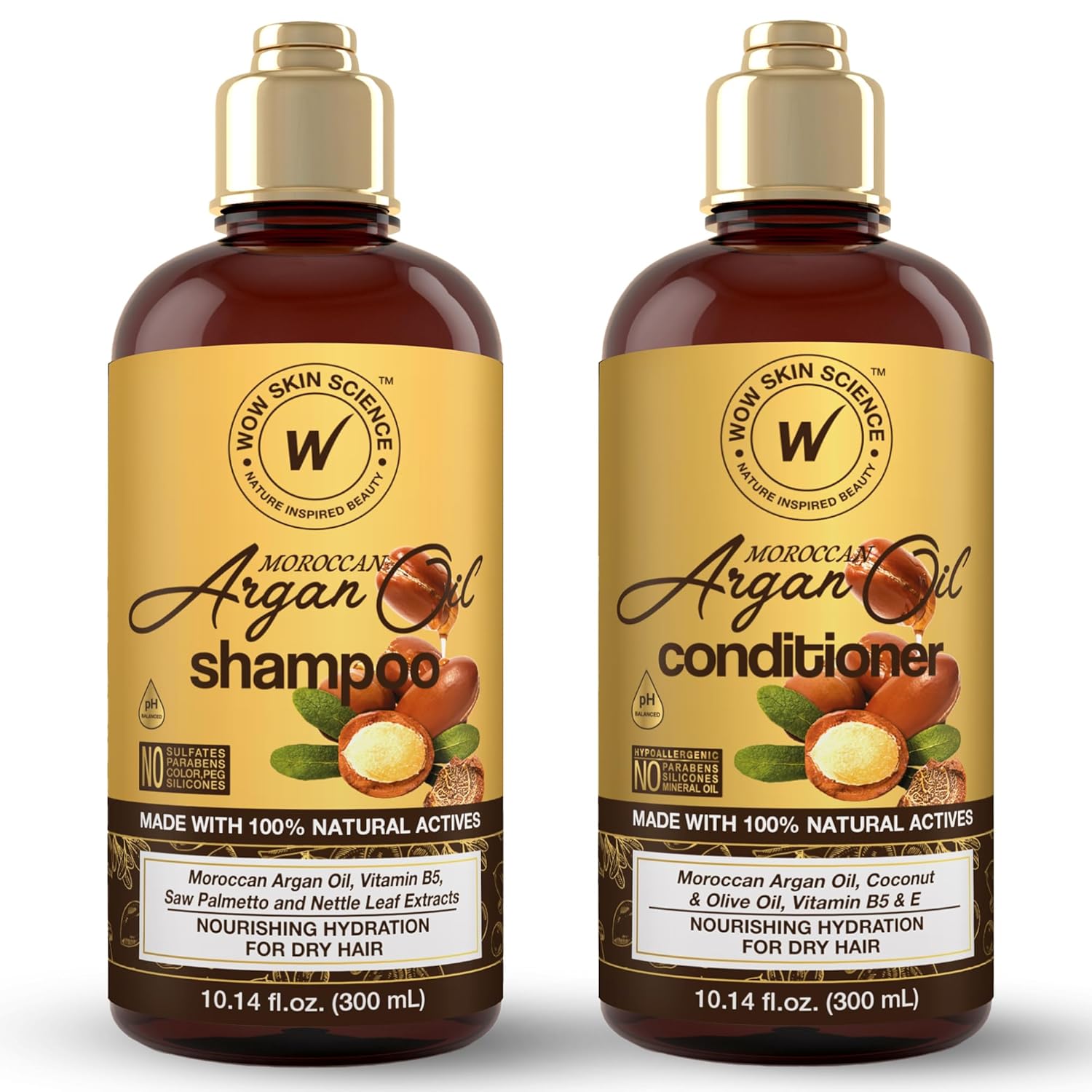 WOW Moroccan Argan Oil Shampoo & Conditioner Set: 300 ml