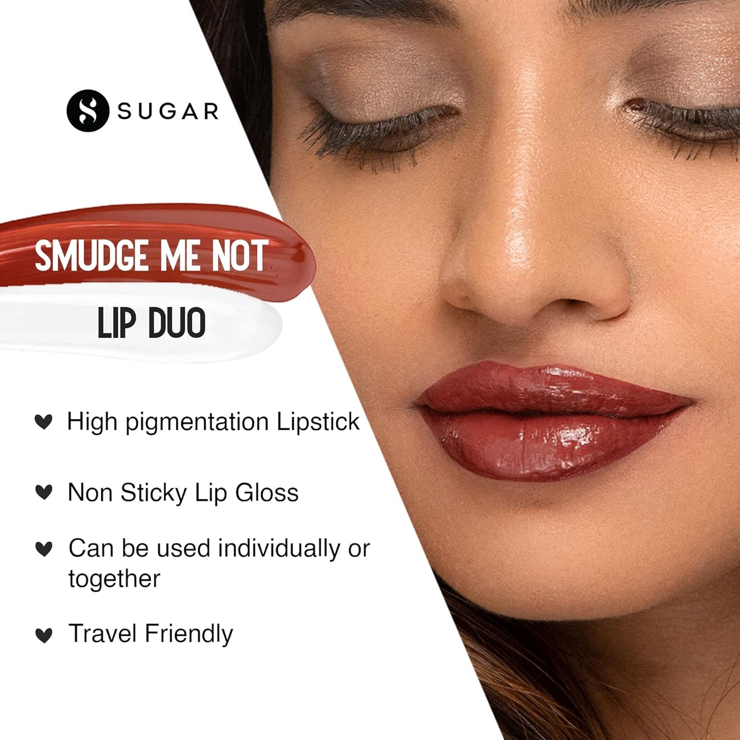 SUGAR Cosmetics Smudge Me Not Lip Duo: 12 Don Fawn, 2-in-1, 3.5 ml