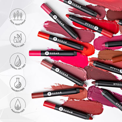 SUGAR Cosmetics Matte As Hell Crayon Lipstick: 22 Donna Pinciotti (Magenta Pink)