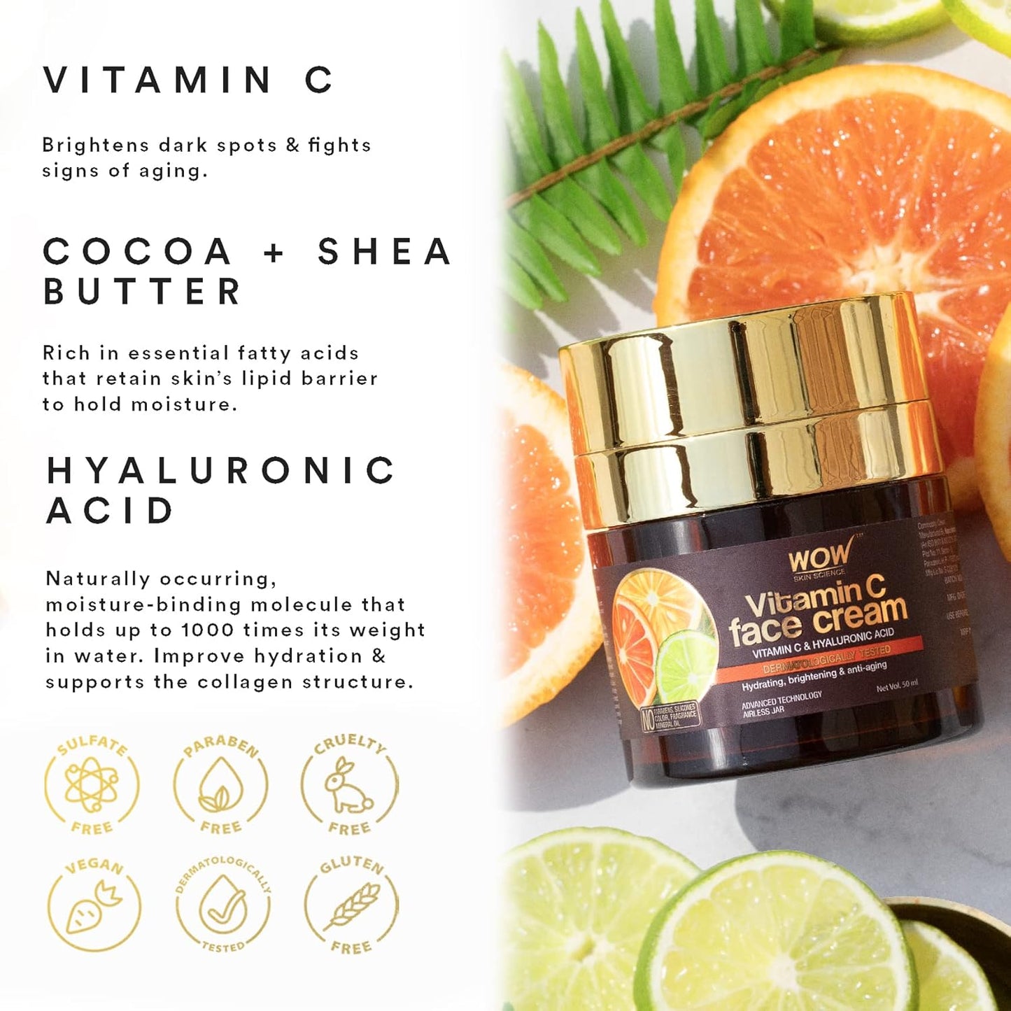 WOW Vitamin C Moisturizer Face Cream: 50 ml