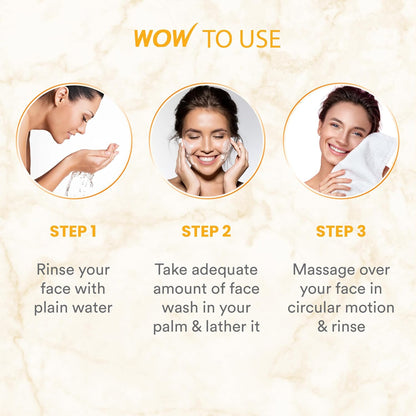 WOW Vitamin C Face Wash: Brightening, Eco-Friendly Tube, 100 ml