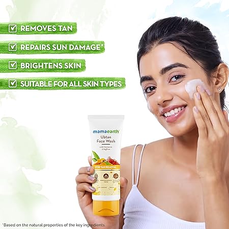 Mamaearth Tan Removal Combo: Ubtan Face Wash 100 ml + Face Scrub 100 g