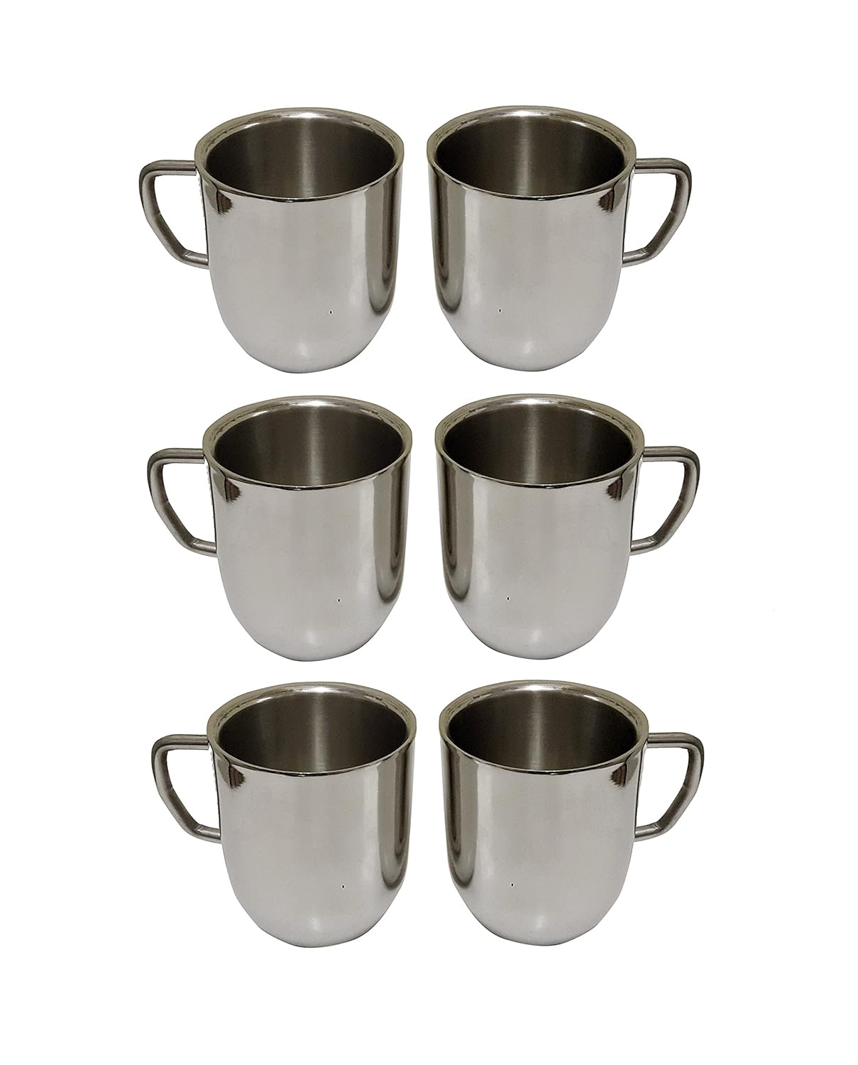 iKonbi Set of 6 Double Wall Large Cappucino Tea/Coffee Mugs- Set of 6, 250 ML