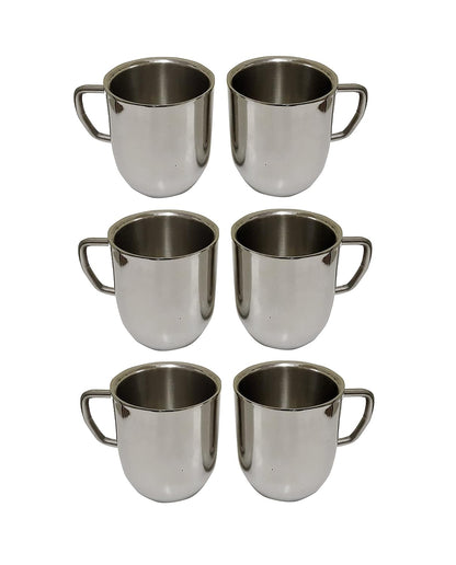 iKonbi Set of 6 Double Wall Large Cappucino Tea/Coffee Mugs- Set of 6, 250 ML