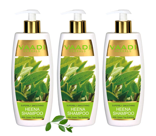 Vaadi Herbals Heena Shampoo Green Tea Extracts, 350ml Pack of