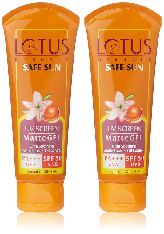 Lotus Herbals Safe Sun UV Screen Matte Gel: 100g, Pack of