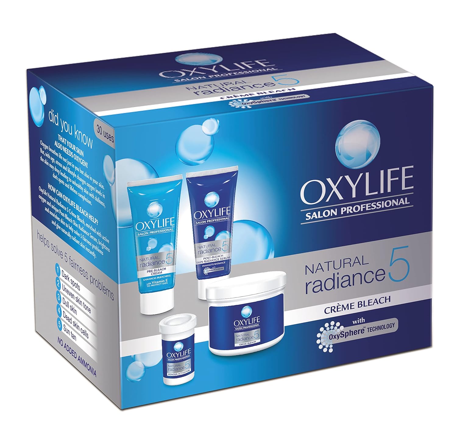 Fem Oxylife Professional Natural Radiance5 Creme Bleach 126 Grams