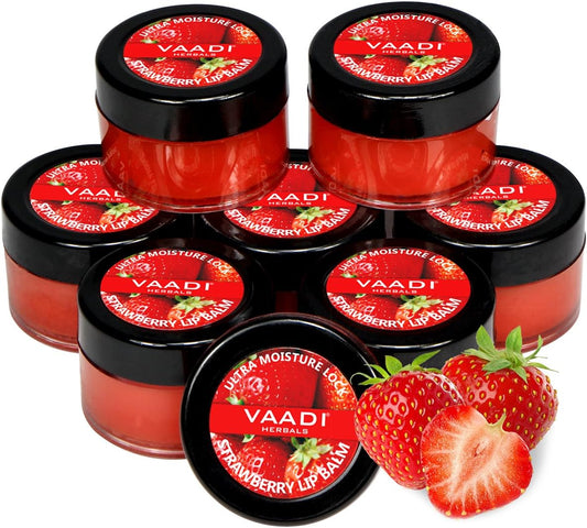 Vaadi Herbals Lip Balm, Strawberry & Honey, 10 g, Pack of