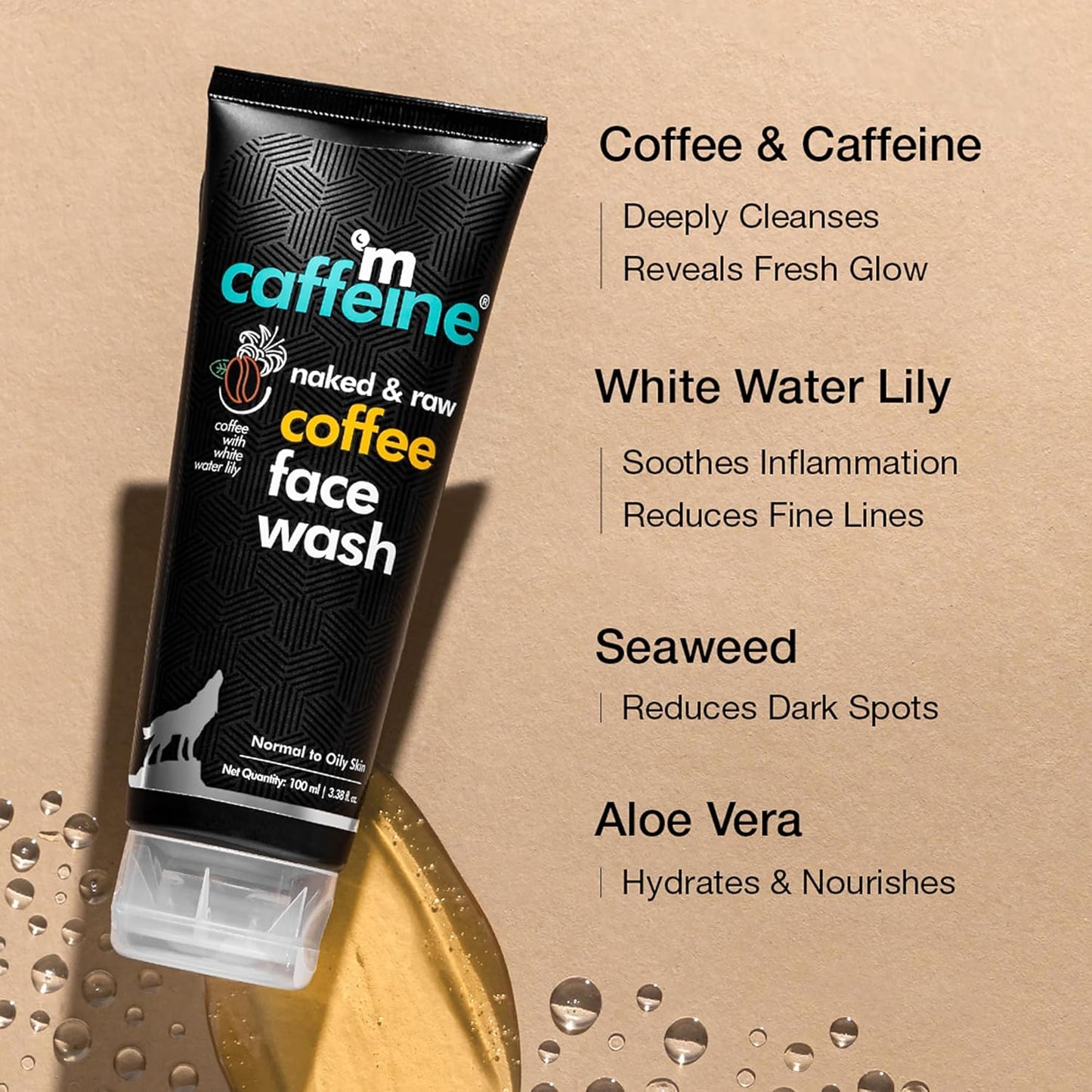 mCaffeine Oil Control Coffee Face Wash: Aloe Vera, 100 ml