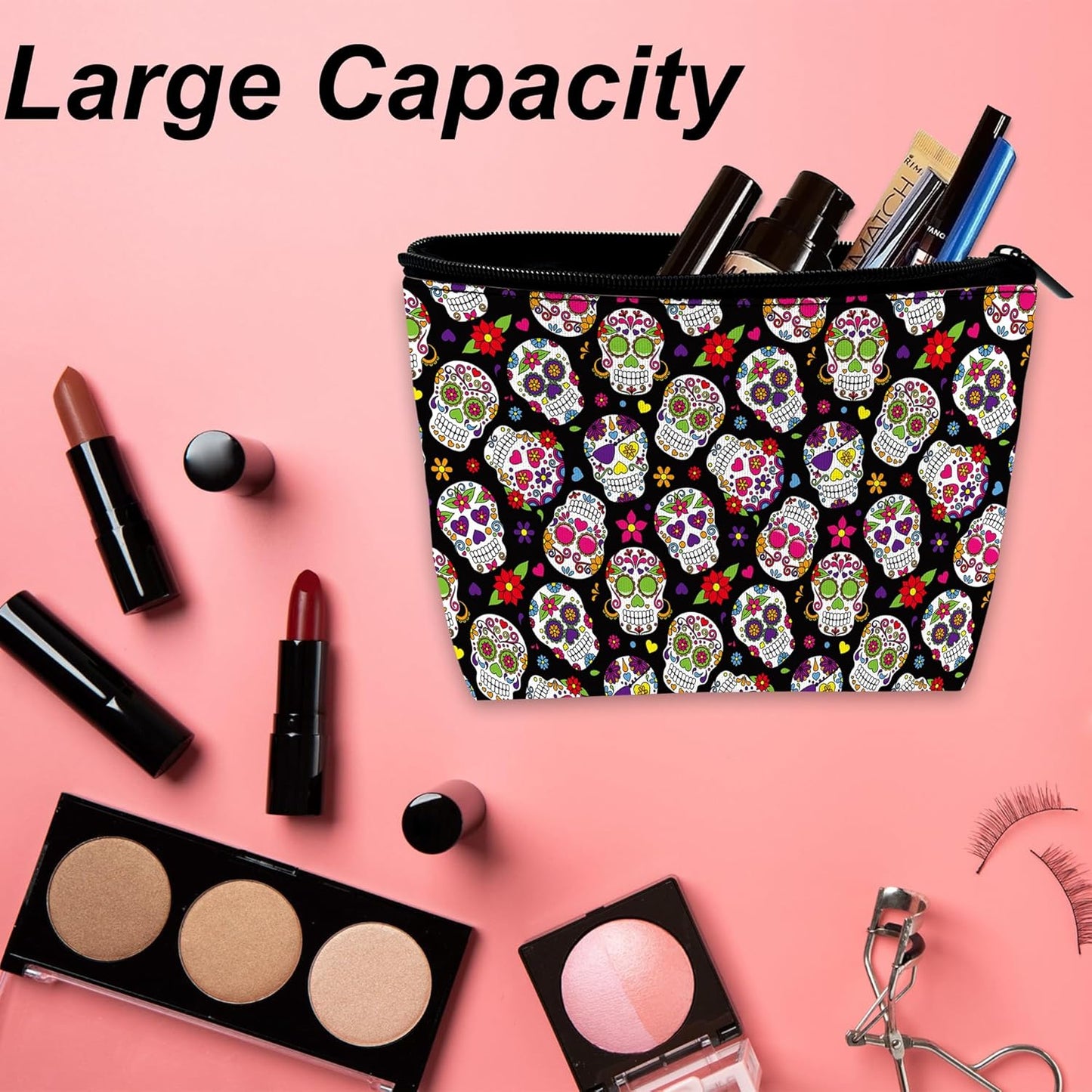 Makeup Bag Day Of The Dead Sugar Skull Cosmetic Bag