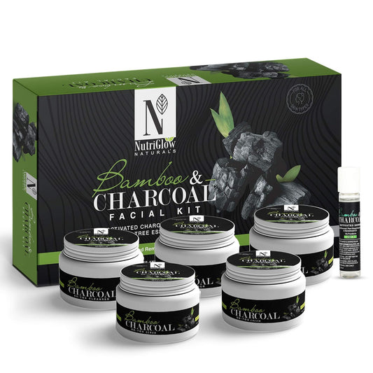 Nutriglow Bamboo & Activated Charcoal Facial Kit: 8.8 oz + 0.3 fl