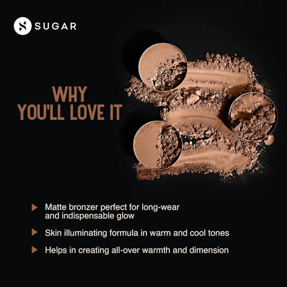 SUGAR Cosmetics Contour De Force Mini Bronzer: 02 Woody Wonder