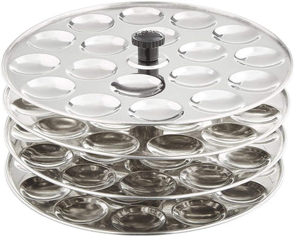 iKonbi Stainless Steel Small/Mini Idli 4 Plate Stand/Maker/Pot