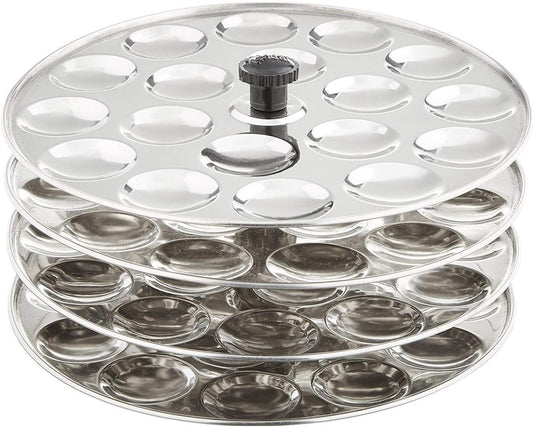 iKonbi Stainless Steel Small/Mini Idli 4 Plate Stand/Maker/Pot
