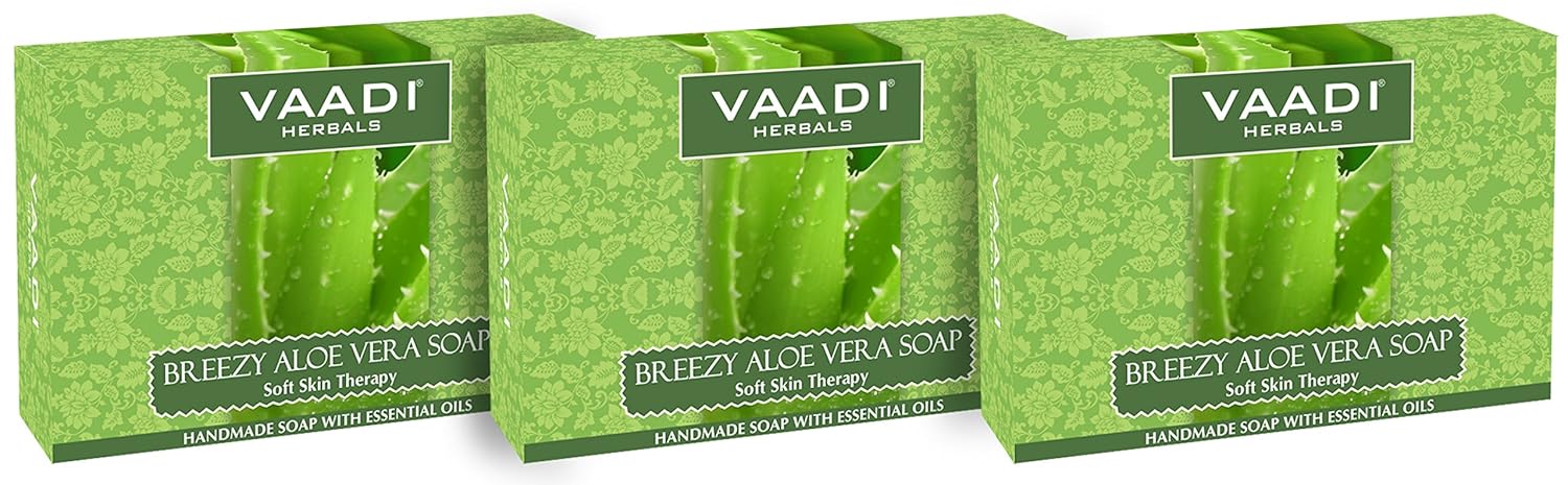 Vaadi Herbals Soap Bar Breezy Aloe Vera Natural Soap Antibacterial Soap For All Skin Type