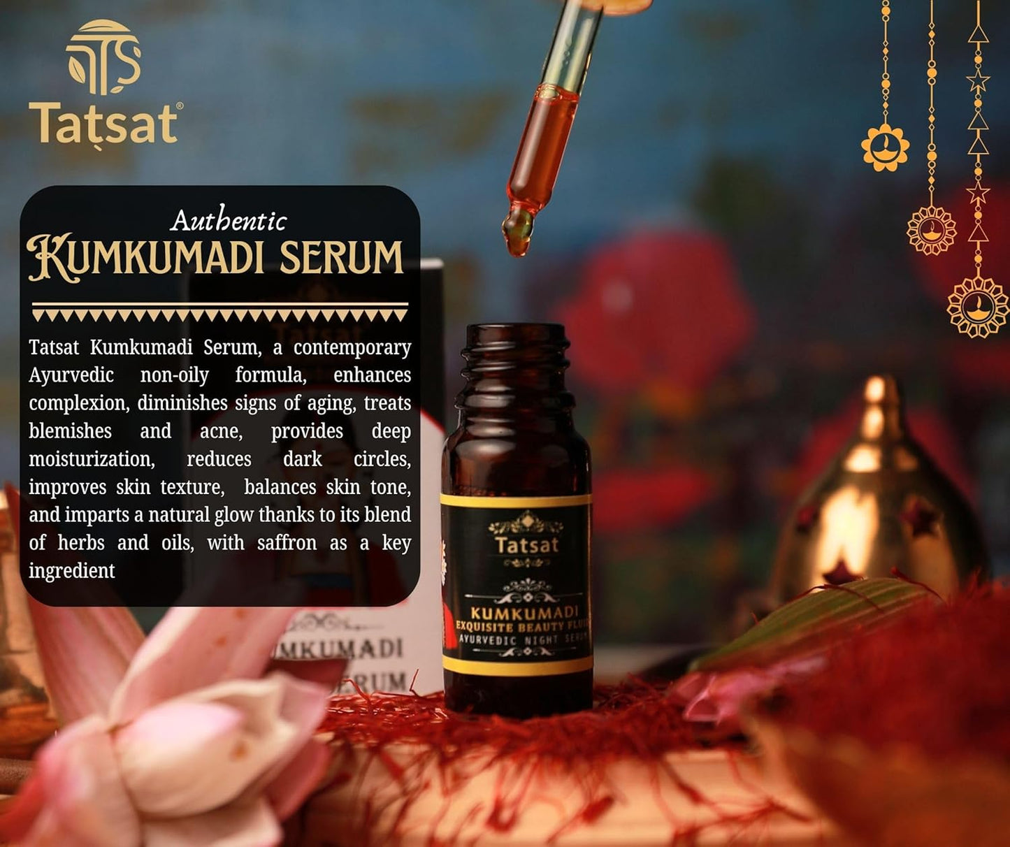 TATSAT Ayurvedic Kumkumadi Face Serum: 10 ml
