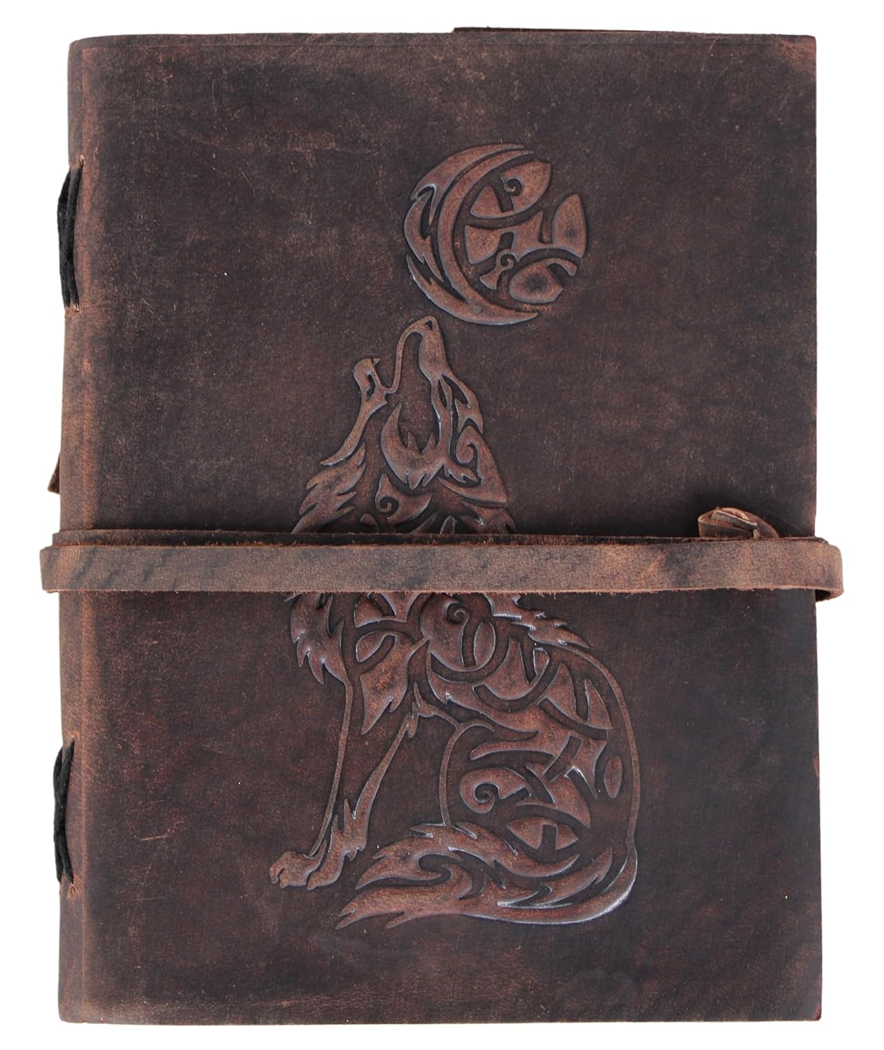 Madhosh Genuine Leather Animal Embossed Diary Travel Brown l Notebook Office Journal Plain