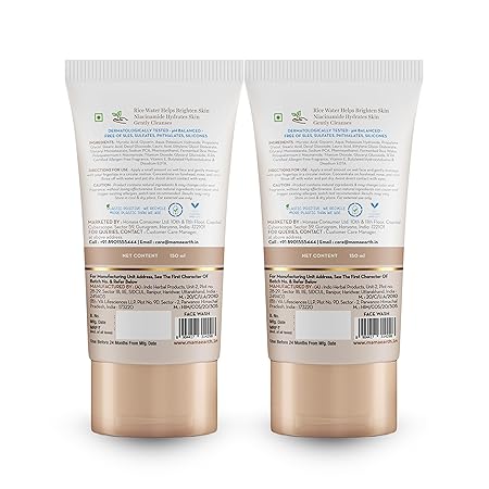 Mamaearth Rice Face Wash With Rice Water & Niacinamide for Glass Skin - 150 ml |  For All Skin Types (Pack of 2)
