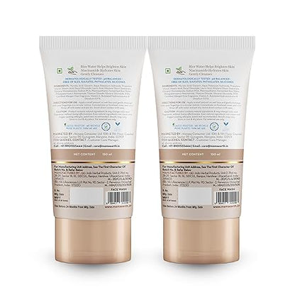 Mamaearth Rice Face Wash With Rice Water & Niacinamide for Glass Skin - 150 ml |  For All Skin Types (Pack of 2)