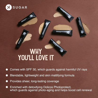 SUGAR Cosmetics Goddess Of Flawless SPF 30+ BB Cream: 15 Cappuccino Light, Long Lasting, Lightweight Formula
