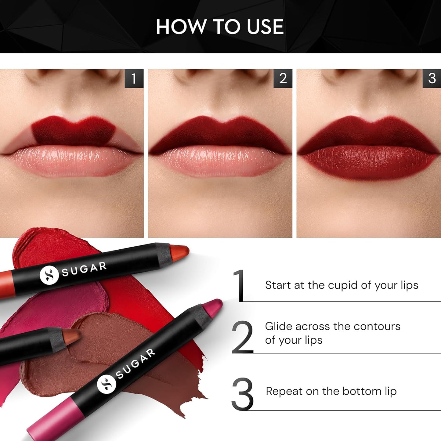 SUGAR Cosmetics Matte As Hell Crayon Lipstick: 24 Rachel Berry (Deep Berry)