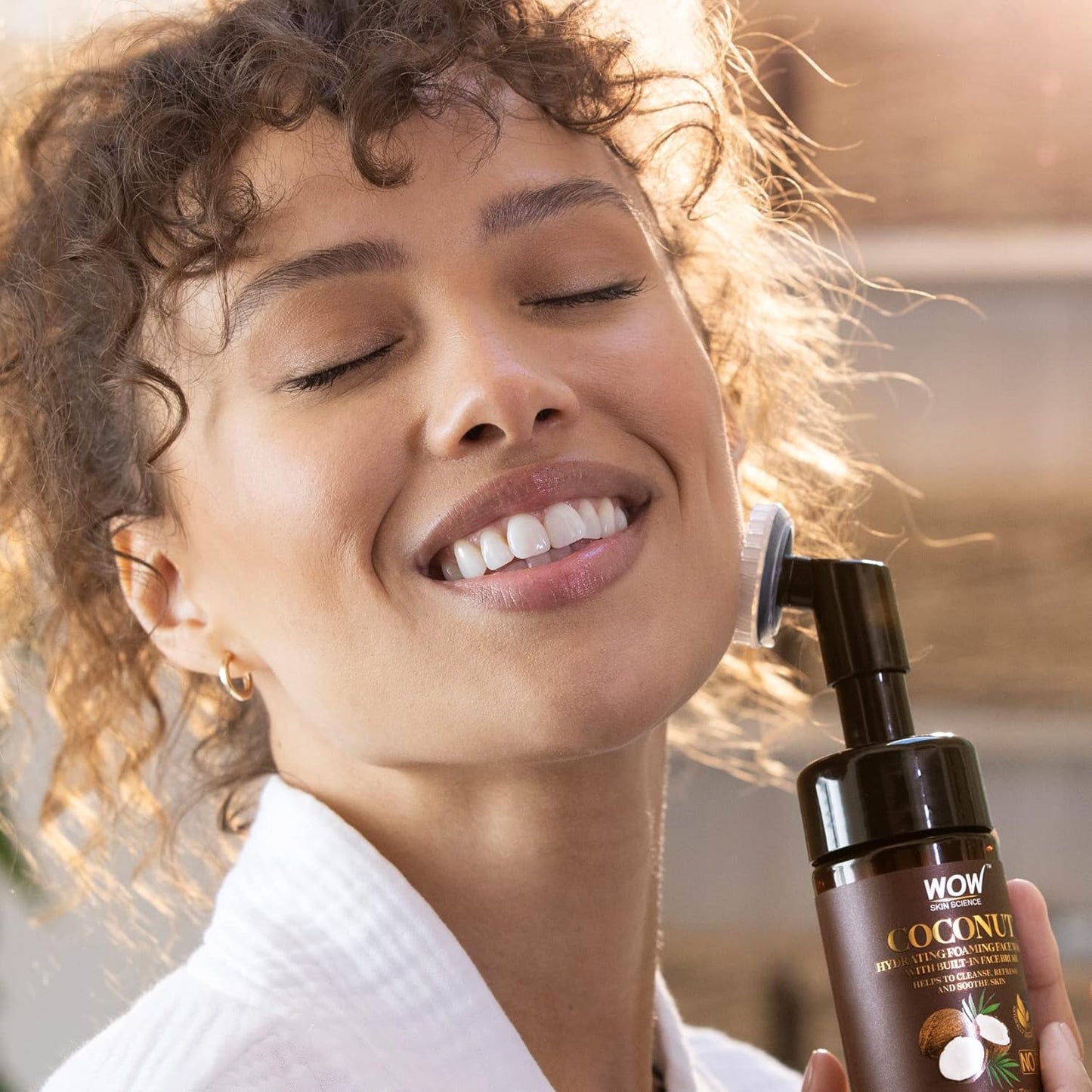 WOW Coconut Hydrating Foaming Face Wash Cleaner: With Brush, 150 ml