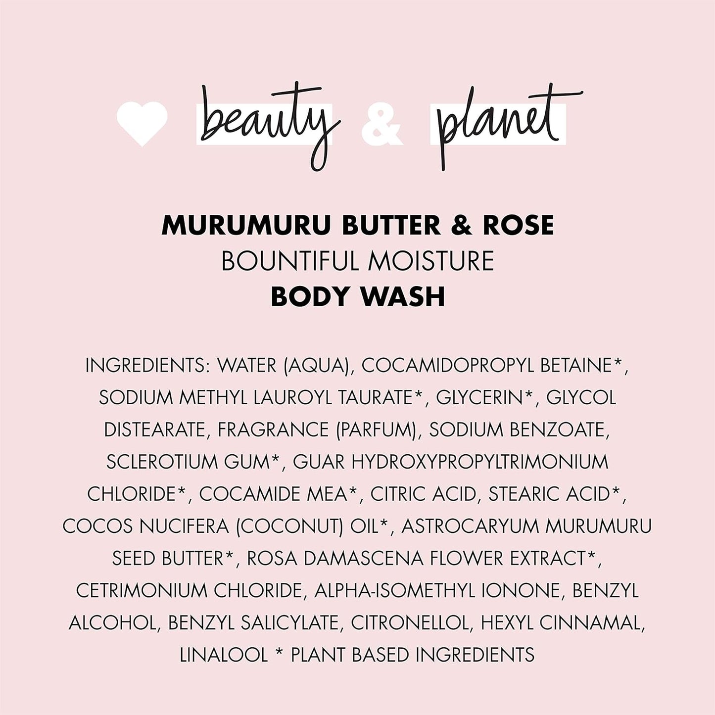 Love Beauty and Planet Bountiful Moisture Body Wash: Murumuru Butter & Rose, 400 ml